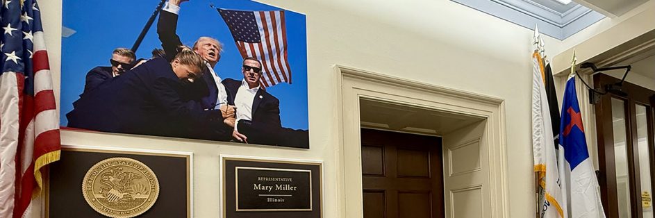 Display outside the Washington, D.C., office of U.S. Rep. Mary Miller.